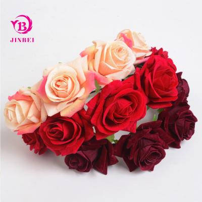 China Red Rose Flower Headband Woman Hair Accessories Hair Decoration, Wedding Large Flower Bridal Headbands for sale