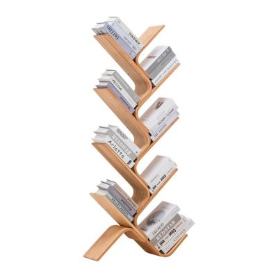 China (Size) 2022 Simple Design Eight-Layer Bookshelf Tree-Shaped Bamboo Adjustable Children's Natural Wooden Bookcases for sale