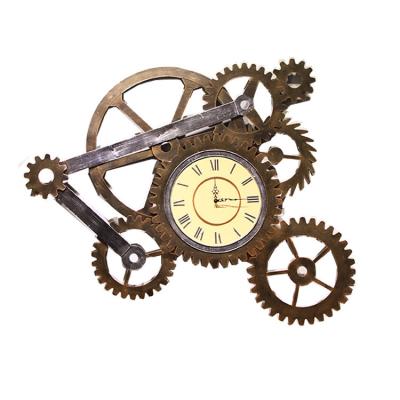 China Modular Home Decor Vintage Round Wrought Iron Wall Hanging Clocks for sale