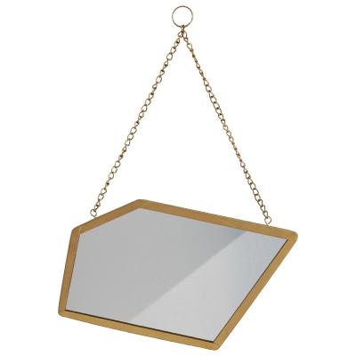 China Contemporary Decorative Wall Gold Small Irregular Mirror With Solid Plates In Living Room for sale