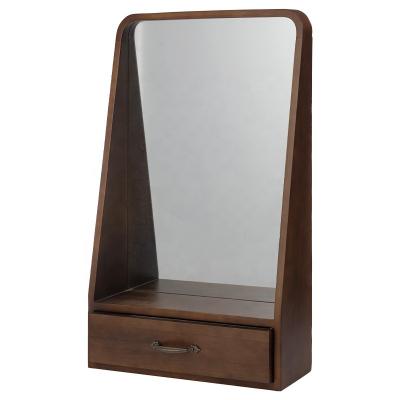 China CLASSIC wall mirror decoration with frame 1 drawer box cabinet and hollywood wood mirrors for sale