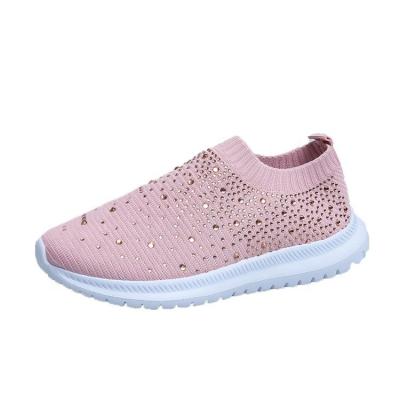 China Cushioning Diamond Bingbling Women Sport Shoes And Comfortable Thick Flexible Platform Sandals Shoes Women for sale