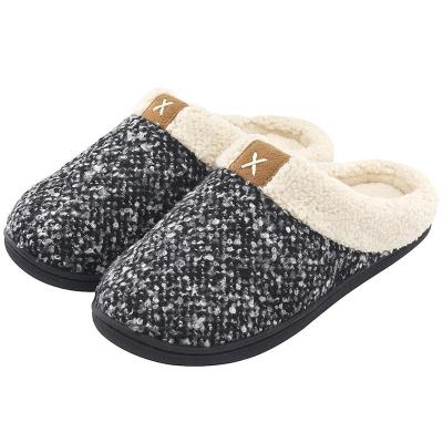 China Amazon Latest Sale Anti-odor Warm Plush Winter House Slippers Warm Resilient Memory Foam for sale