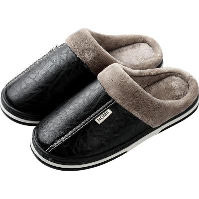 China Chinese Warm Waterproof PU TPR Single Family Plush Winter Anti-odor Supplier Indoor Slippers for sale