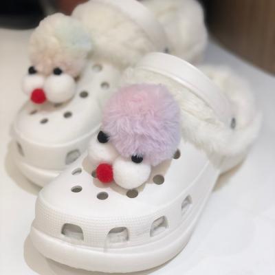 China New Winter Fashion DIY Women's Clogs Plush Platform Shoes Indoor Outdoor Hairy Women's Furry Women's Slippers Faux Fur Sandals for sale