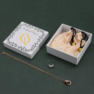 China High End Wholesale Jewelry Box With Logo Cardboard Packaging Pouch Custom White Paper Jewelry Box for sale