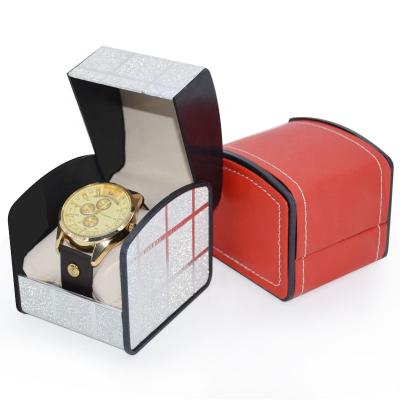 China New Product Luxury Custom Logo Gift Leather Packaging Items Storage Packing Red Plastic Watch Box Watch Packaging for sale