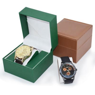 China High Quality Custom Made Luxury Leather Watch Case Gift PU Logo Storage Packaging Watch Boxes for sale