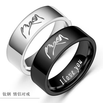 China 2021 Fashion Newcomers Fashion Jewelry Women Men Couple To Charm Stainless Steel Carving Hand In Ring for sale