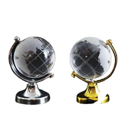 China Desktop World Crystal Globe Map Art Gift New Design Luxury Ornament Home Folk Decorations for sale