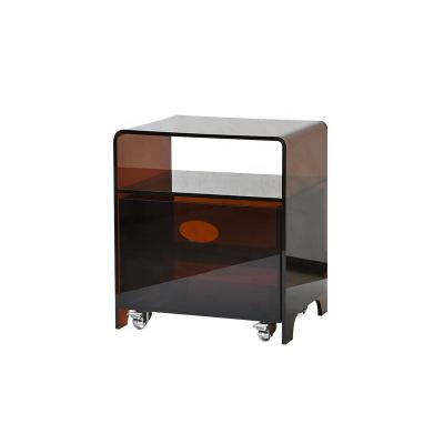 China Movable Stain Lucite Acrylic Nightstand Bedside Table Living Room Coffee Table for sale