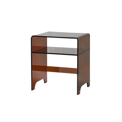 China Modern edge a few hotel bedside table lucite stain Nightstand bedside table living room movable acrylic coffee table for sale