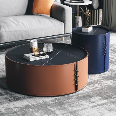 China Corner Adjustable Italian Light Luxury Modern Leather Furniture Combination Personality Designer Minimalist (Other) Coffee Table for sale