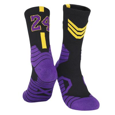 China Kids Adults Kids Breathable Custom Basketball Socks Anti-skid Knee Sports Padded Socks Long High for sale