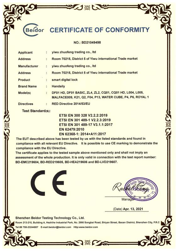 CE - Yiwu Zhuofeng Trading Co., Ltd.