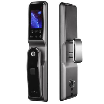 China Durable High Auto Biometric Face Detection 3D Card Wifi APP Fingerprint Lock Face Recognition Security Smart Door Lock for sale