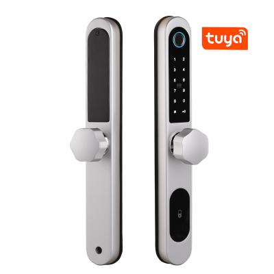 China Outdoor Double Sided Tuya L102 Electric Waterproof APP Lock Fingerprint Door Lock Patio Sliding Door Code Smart Digital Door Lock for sale