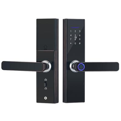 China Door lock virtual wifi security aluminum alloy password fingerprint door lock handle smart door lock for sale