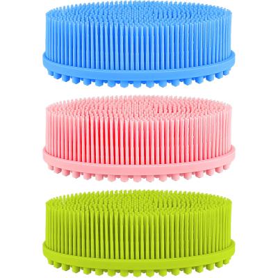 China Long Handle Body Massage Silicon Bath Brushes For Shower Silicone Brushes Bath Silicone Massage Bath Brush for sale