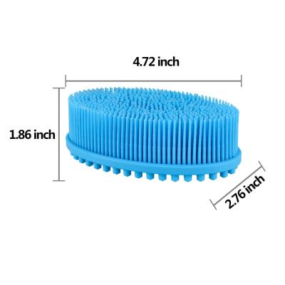 China Long Handle Body Massage Silicon Bath Brushes For Shower Silicone Brushes Bath Silicone Massage Bath Brush for sale