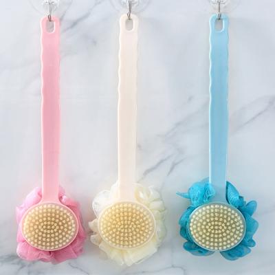 China Long Handle Double Sided Body Massage Scrubber Exfoliating Dry Skin Scrubber Long Handle Bath Brush For Shower for sale