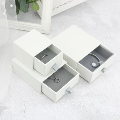 China Recycled Materials Luxury Custom Velvet Jewelry Packaging Box With Logo Bags Storage Paper Slid Drawer Gift Pouch Boxes for sale