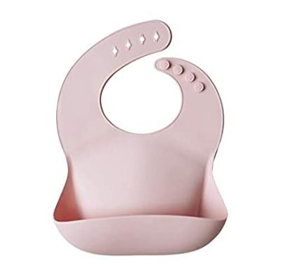 China Antibacterial In Running RTS Dropshipping Silicone Baby Bib Printed Adjustable Fit Waterproof U-shaped Baby Rounded Soft Bib for sale