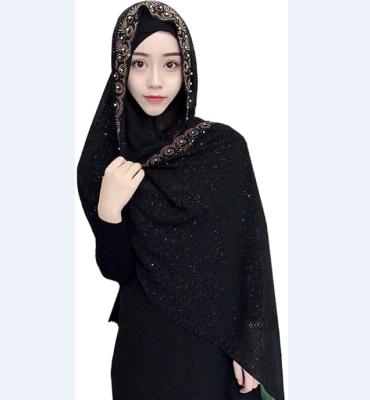 China Muslim Women Feel RTS Dropshipping Women Rhinestone Hijab Wrap Long Comfortable Muslim Head Scarf Islamic Clothing for sale