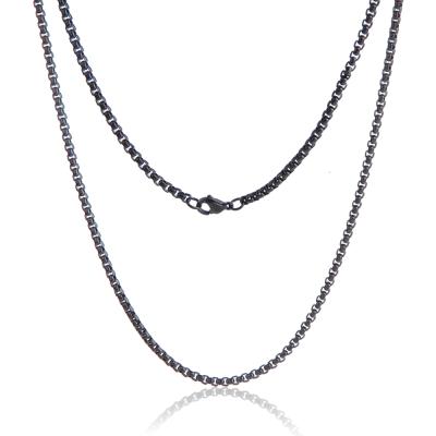 China CLASSIC High Quality 18/20 Inch Black Plated Stainless Steel Chain For Men for sale