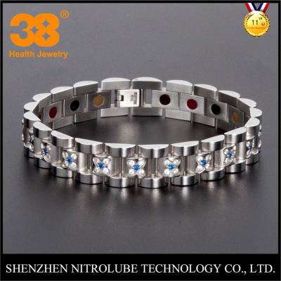 China Hot in fashion! ! High Gold Color Sports Energy Polish Silver Germanium Bio Element Magnetic Terahertz Bracelet Sleep Aid for sale