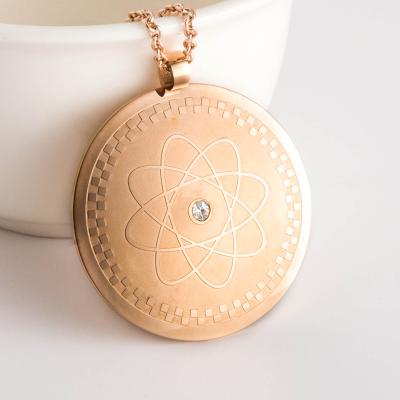 China New Technology Stainless Steel 5 in 1 3000 Gauss Magnetic Pendant Necklace Bio Energy Quantum Stone Pendant for sale