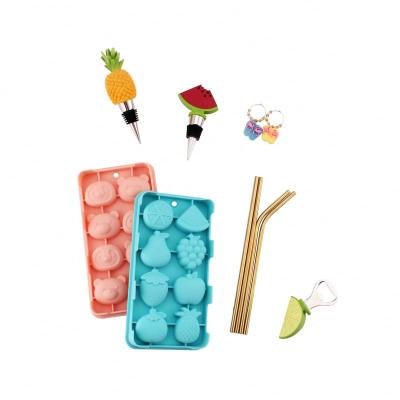 China Summer Series Sustainable Hot Selling Kitchen Tools Kitchen Utensils With Straw Ice Cube Tray And Fruit Bottle Stopper for sale