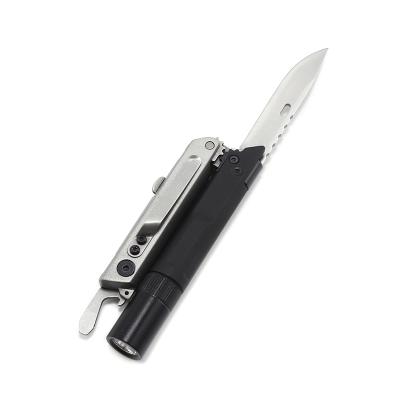 China Non-variable outdoor camping tools LED light tactics survival folding multifunctional rescue knife for sale