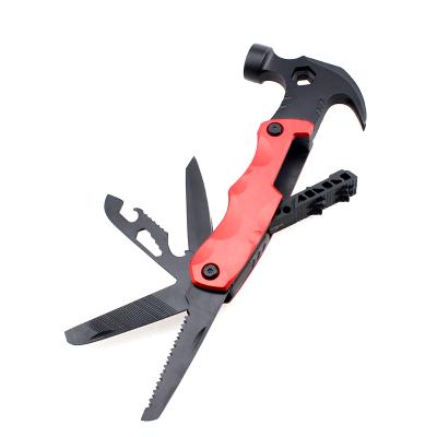 China Nail Hammer Safety Stainless Steel Survival Function Pliers Tool Camping Multi Claw Hammer With Pocket Knife for sale