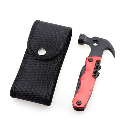 China Outdoor Camping Multifunctional Multifunction Nail Hammer Survival Tool Knife Ax Hammer Saw Screwdriver Multitool Pliers for sale