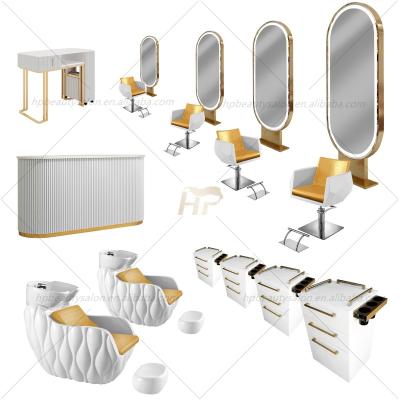 China Good price modern wholesale beauty salon furniture package salon shop equipment styling chair shampoo chair mirror HP2022A1 for sale