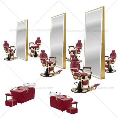 China Modern Beauty Salon Furniture Sets Salon Shop Equipment Styling Chair Shampoo Chairs Mirror HP2022B2 for sale