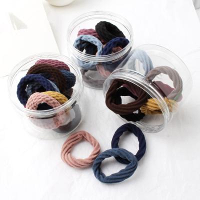 China 20pcs/box Women's Simple Head Rope Hair Circle Bold Cloth Rope for Girl Hair Tie Elastic Band High Elastic Hair Ring Headdress for sale