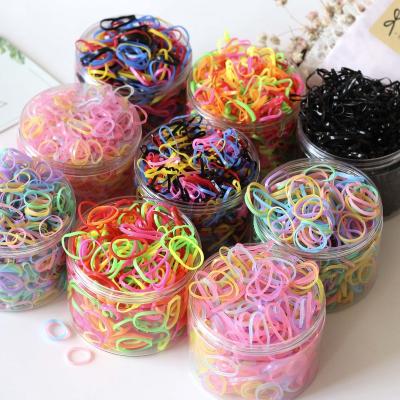 China A Candy 500pcs/1000pcs Kids Hair Headdress Rope Colorful Elastic Hairband Disposable Trinkets Elastic Band With Box K-2049 for sale