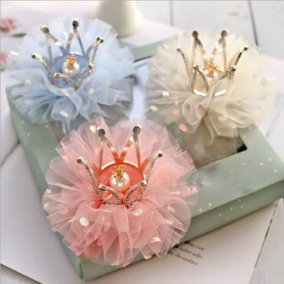 China Sweet Children's Hair Accessories Small Crown Hairpin Net Red Headdre Korean Cute Aisha Ice Girl Baby and Small Snow Accessories Girl for sale