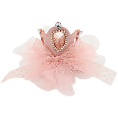 China Cute three-dimensional pearl hairpin hairpin upper baby bow clip mesh crown princess sweet children's headdress hair accessories for sale