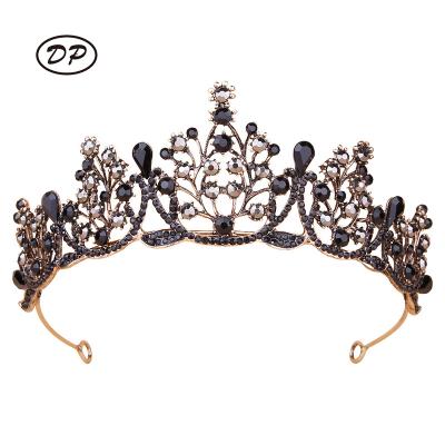 China Bridal Fashion DP Vintage Tiaras Retro Rhinestone Studded Crown For Diamond Wedding Women Headpiece Crystal Headband For Bridal for sale