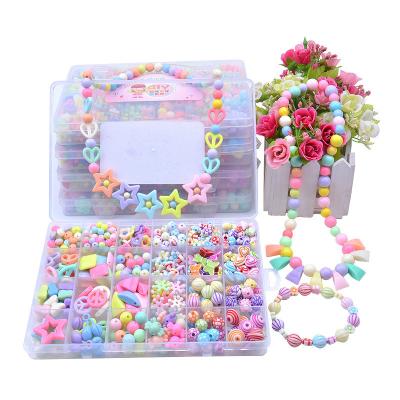 China DIY Craft Kids DIY Acrylic Jewelry Making Kids Diy Beads Loose Style Plastic Color Customized By Kit Educational Beads Wholesale Unisex for sale