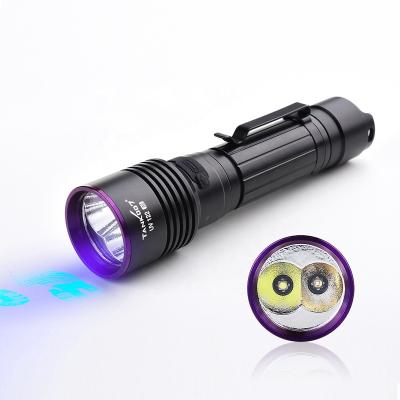 China 365 Flash Light Torch Light Black White UV Industrial Legal Tank007 NDT Rechargeable 365nm Flashlight Dual LED UV Torch for sale