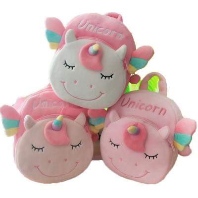 China Plush Drop Shipping Cute Amazon Hot Sales Girls Kindergarten Children School Bags Animal Plush Unicorn Kids Backpack School Bag for sale