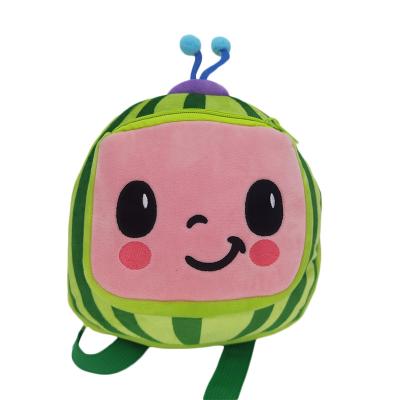 China New Arrival Plush 25cm Plush Watermelon Backpack Bag Cartoon Plush Cute Watermelon Toy Backpack for sale