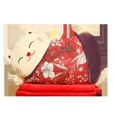 China New Design Custom Cartoon Plush Lovely Stuffed Plush Toy Lucky Cat Pillow Good Fortune Cat Soft Toy for sale