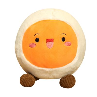 China Lovely 15CM Plush Poached Egg Mat Stuffed Toy Bedroom Mat Bed Mat Cushion Plush Egg Toy for sale