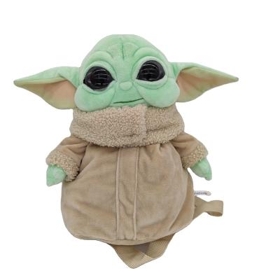 China New Design Plush 33CM Amazon Back To School Season Plush Baby Yoda Bags Plush Backpack for sale