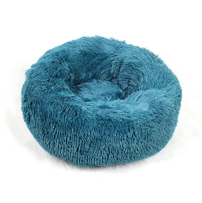 China Viable Hot 40cm Pet Accessories Nest Sofa Plush Dogs Cat Sleeping Round Donut Animal Pet Bed for sale